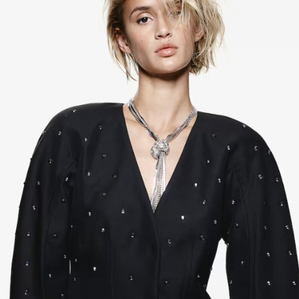 Rhinestone-Embellished Jacket